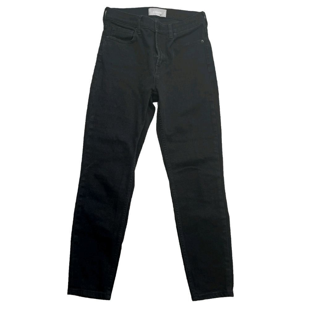 Everlane Jeans Womens 27 Ankle High Rise Skinny Jeans Black Washed Stretch Denim